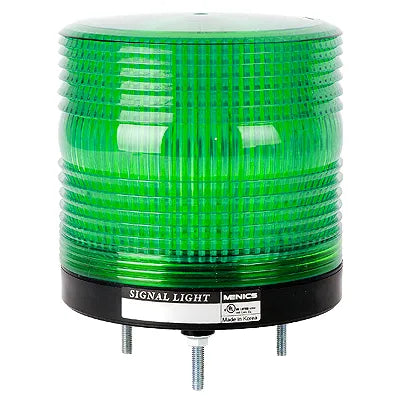 Baliza LED de 115mm Luz fija / intermitente + zumbador 80dB 24VCA/CD Verde