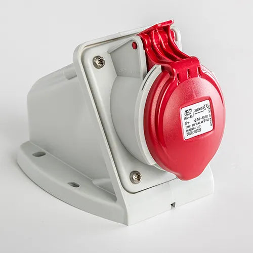Base mural 16A 3P+T 400VCA 6h Rojo IP44