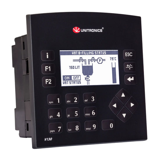 PLC+HMI 2.4” LCD STN 128x64px 8DI, 2D/AI, 2DI/PT100/TC 4DO (Relé), 4DO, 2AI