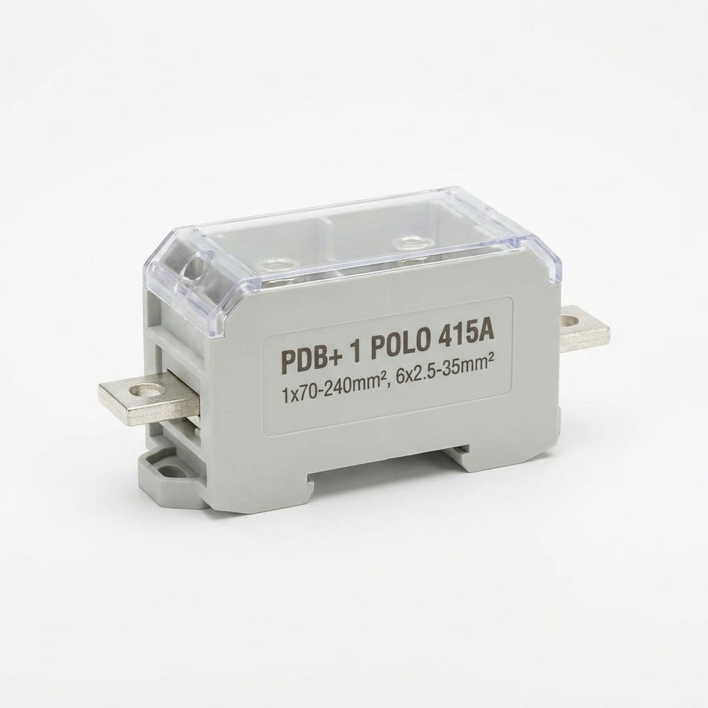 Bloque de distribución PDB+ 1 polo 415A, 1×70-240mm², 6×2.5-35mm²