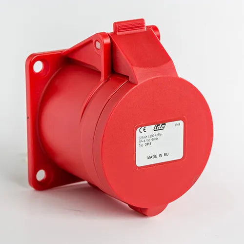 Base empotrar recta 32A 3P+T 400VCA 6h Rojo IP44