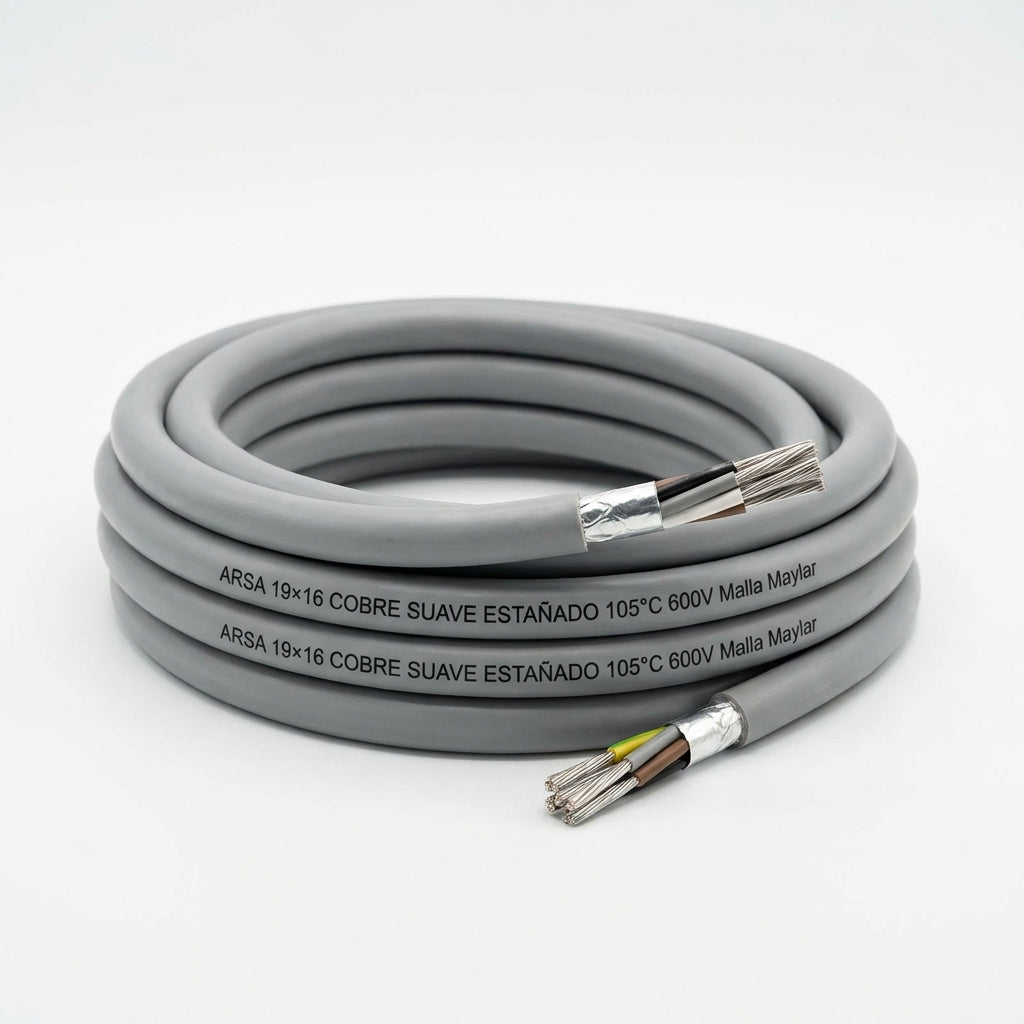Cable blindado Malla Maylar ARSA 19×16 cobre suave estañado 105°C 600V