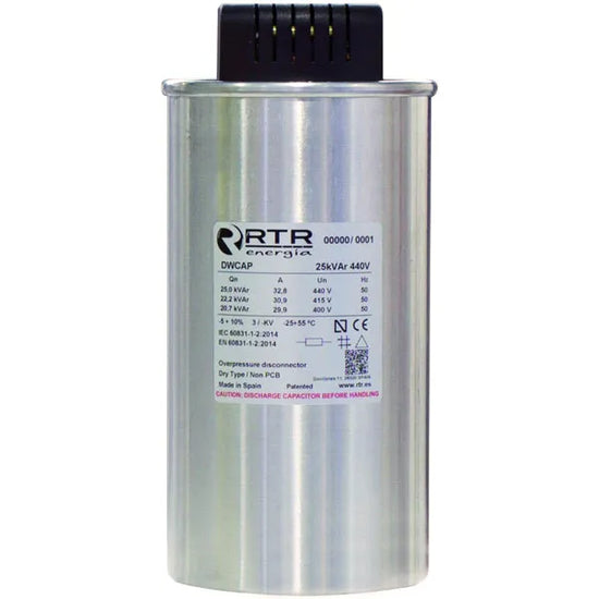 Serie DWCAP Capacitor de potencia trifásico 5kVAR 3×76.75µF 240VCA