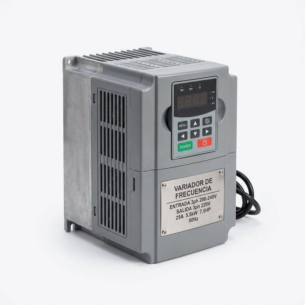 Variador de frecuencia Entrada 3ph 200-240V Salida 3ph 220V 25A 5.5kW 7.5HP 50Hz