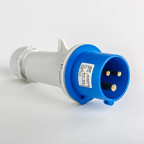 Clavija aérea 16A 2P+T 230VCA 6h Azul IP44