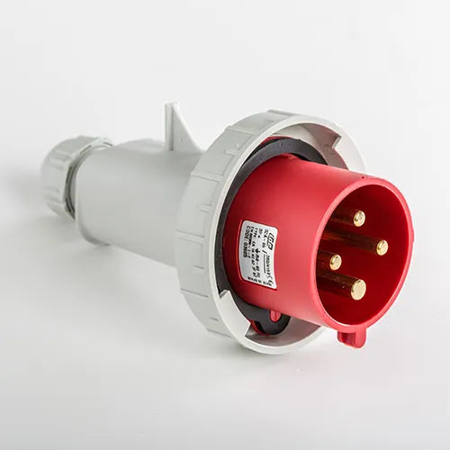 Clavija aérea 32A 3P+T 400VCA 6h Rojo IP66-IP67