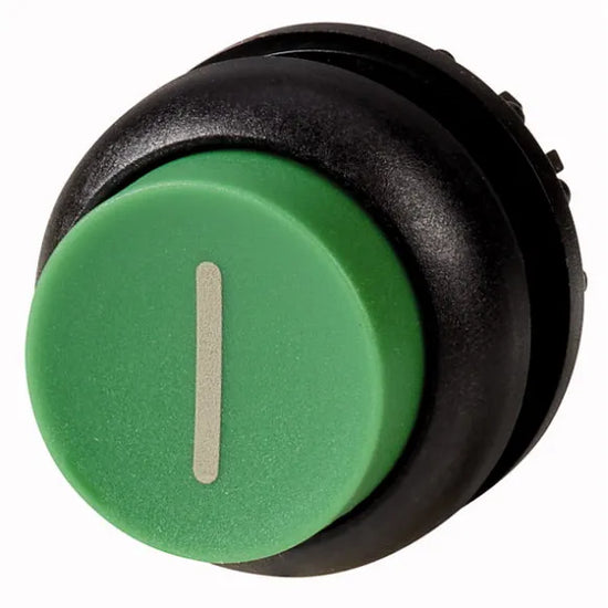 M22S-DH-G-X1 RMQ-Titan Botón pulsador Saliente B/negro 22mm Momentáneo -I- Verde
