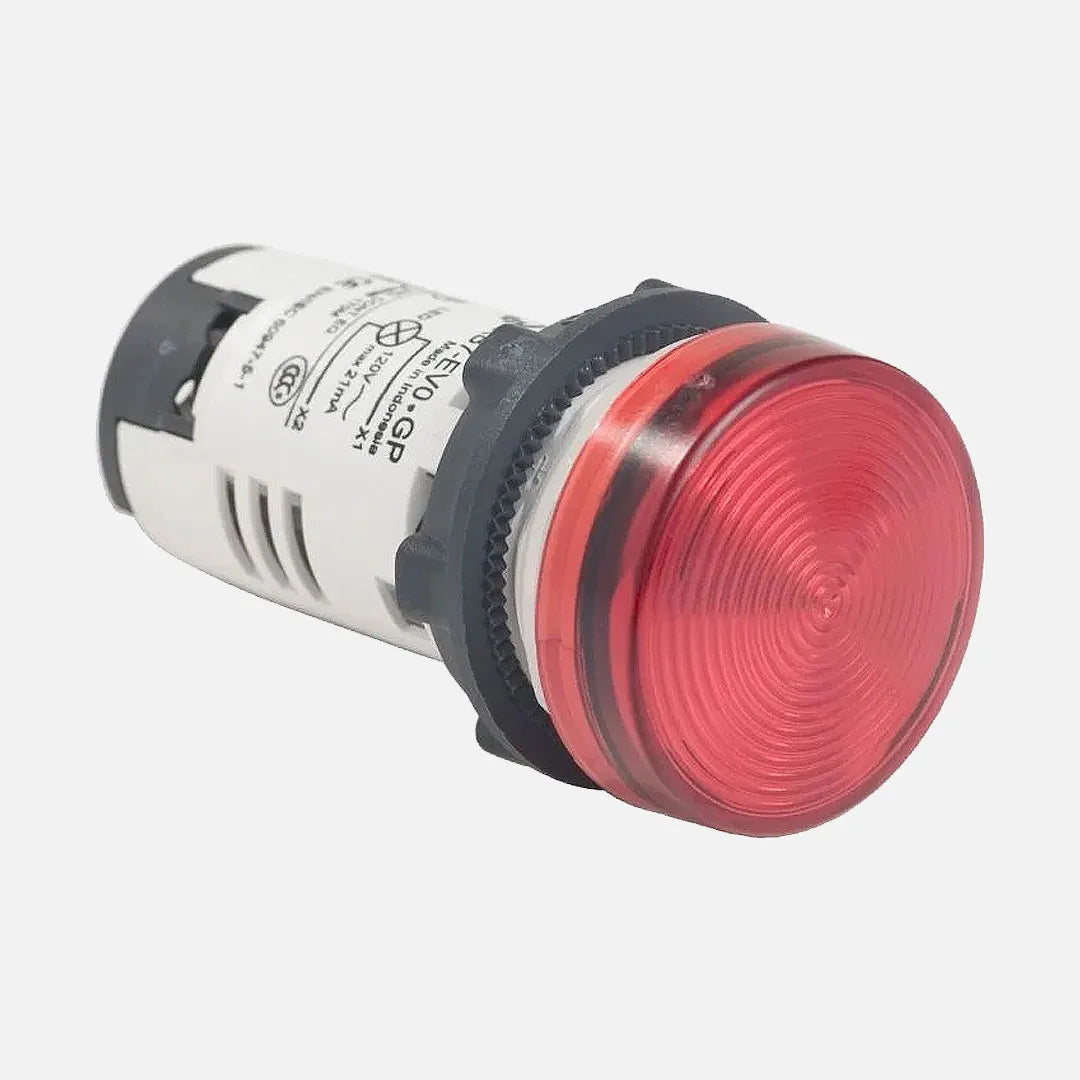 Piloto luminoso redondo LED rojo 22 mm. 120 VAC