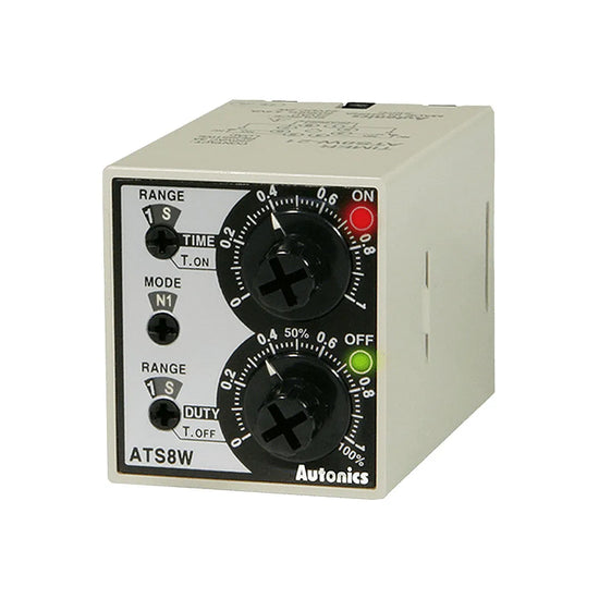 ATS8W-21 Timer análogo octal Twin 38Wx42H Rango 0.1-1 24VUC 2CO