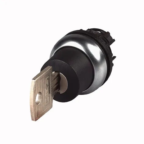 M22S-WS-SA(*)-* Selector con Llave Maestra 2 posiciones B/negro 22mm Momentáneo
