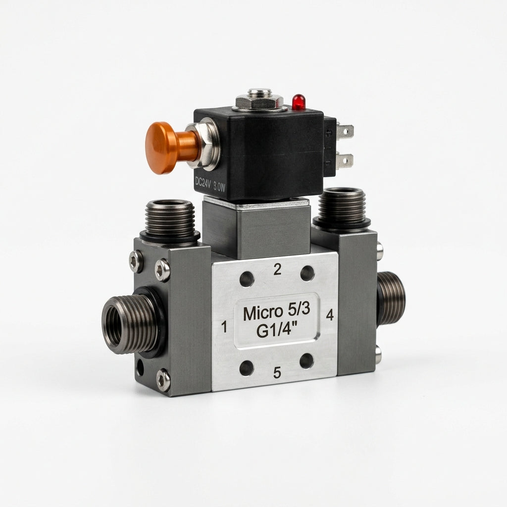 Micro 5/3 G1/4´´ electroválvula neumática