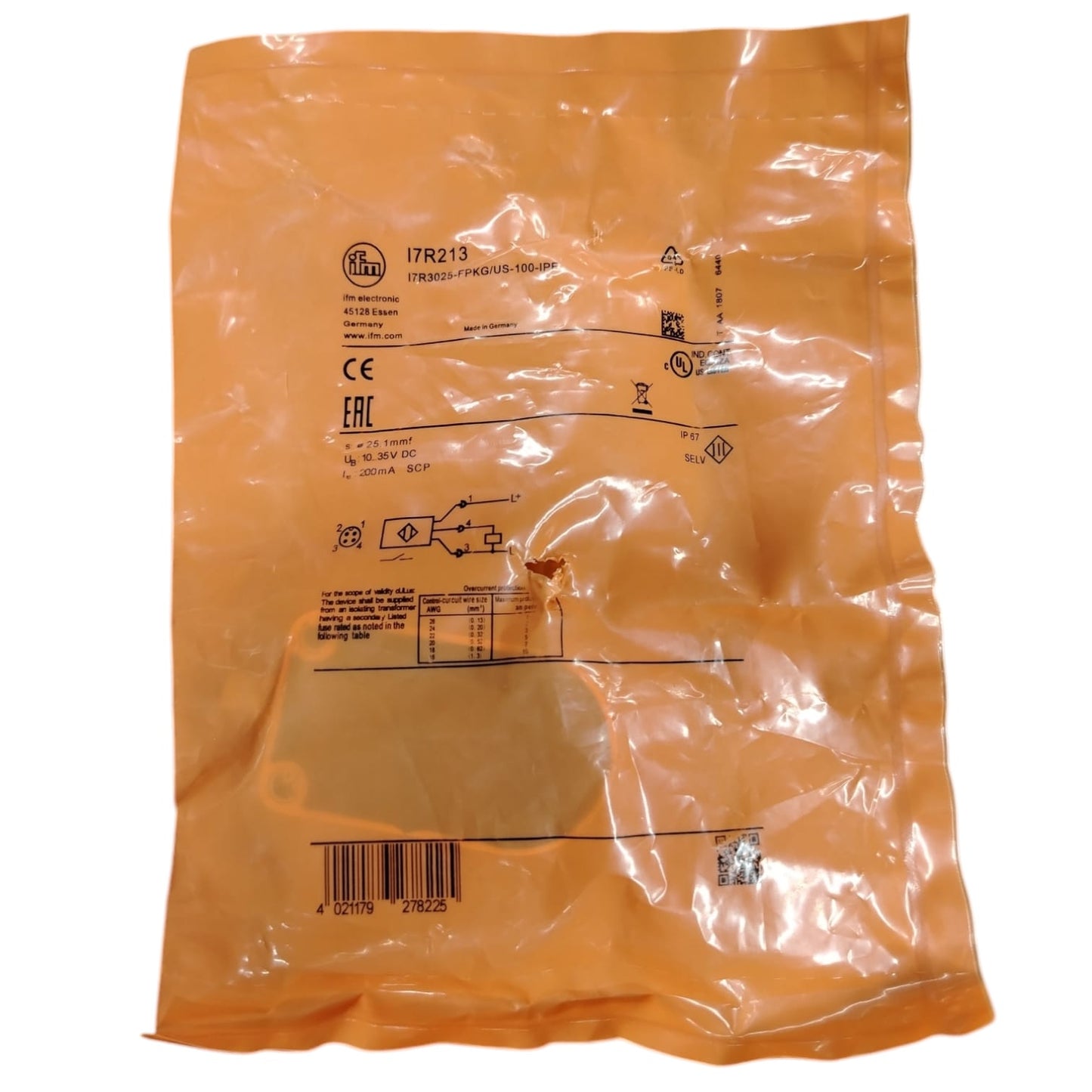 IFM	I7R213 SENSOR EN ANILLO INDUCTIVO