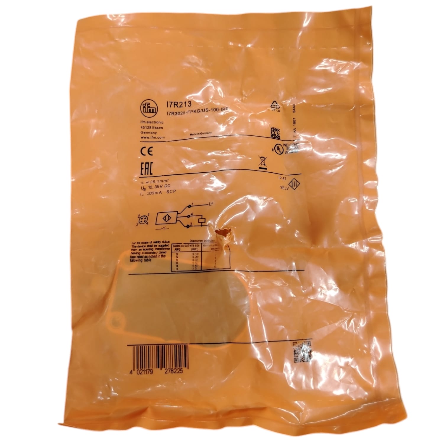 IFM	I7R213 SENSOR EN ANILLO INDUCTIVO