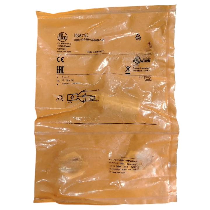 IFM	Ig5793 Igb3005-bpkg/us-104 SENSOR INDUCTIVO