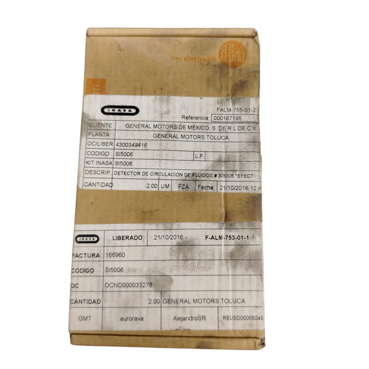 IFM	Efector 300 SL5006 SID10ADBFKOW/IS  SUPRESOR DE CIRCULACION DE FLUIDOS