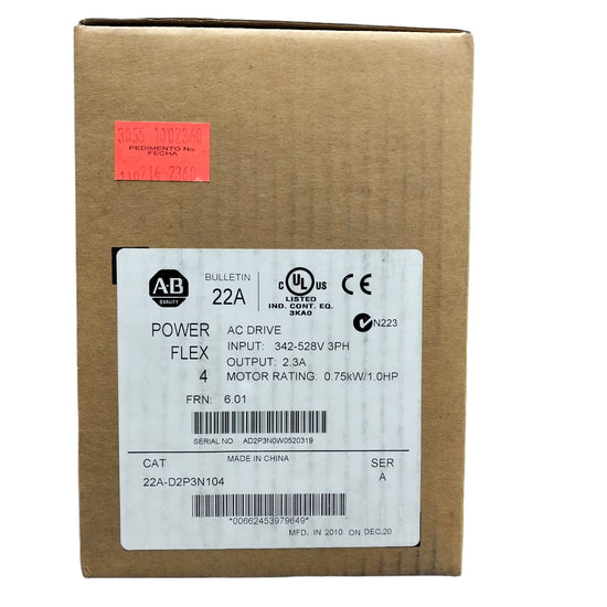 Allen Bradley 22a-d2p3n104 Variador de frecuencia