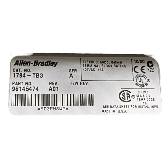 Allen Bradley 1794-ob16 + 1794-tb3 Modulo con base