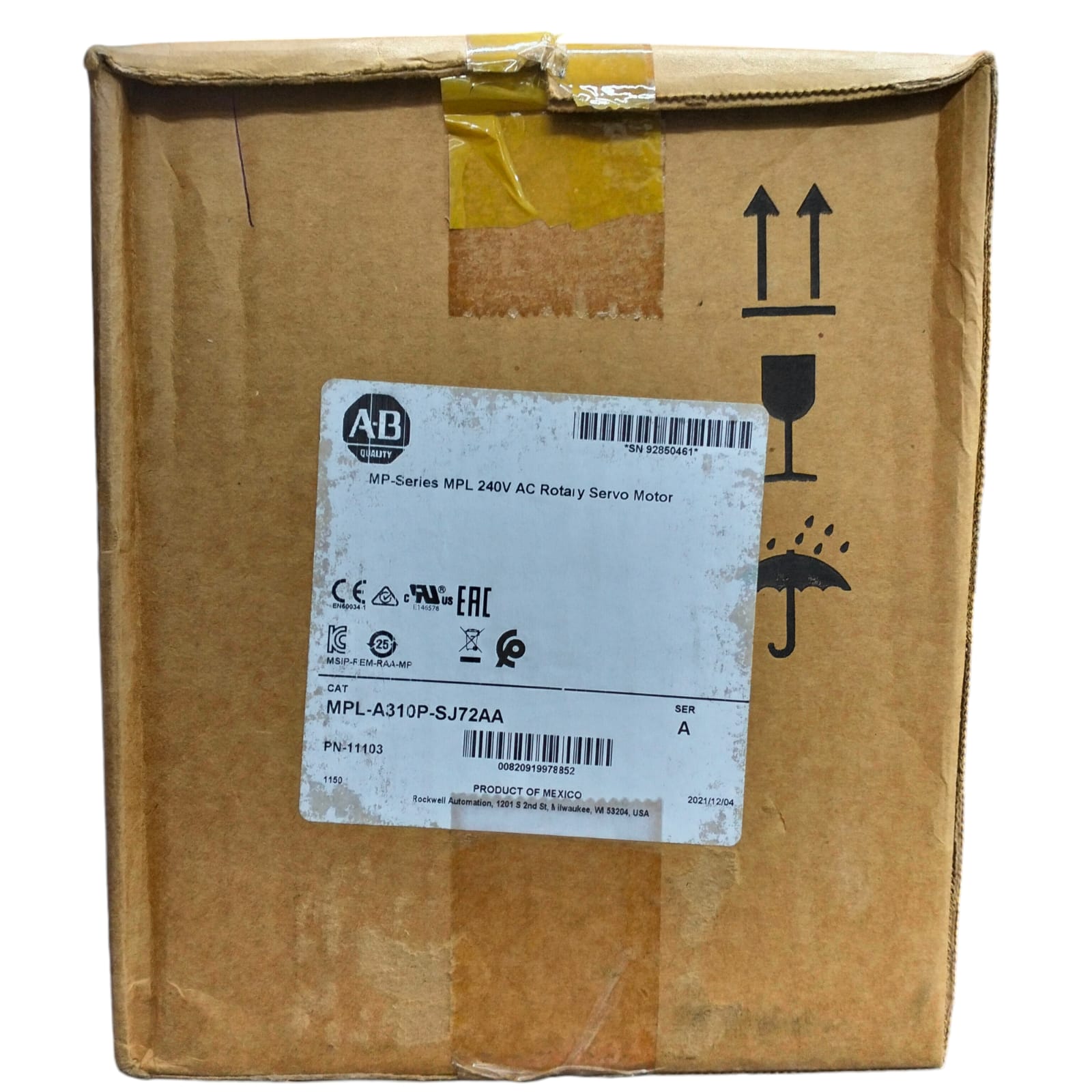 Allen Bradley Mpl-a310p-sj72aa Servomotor