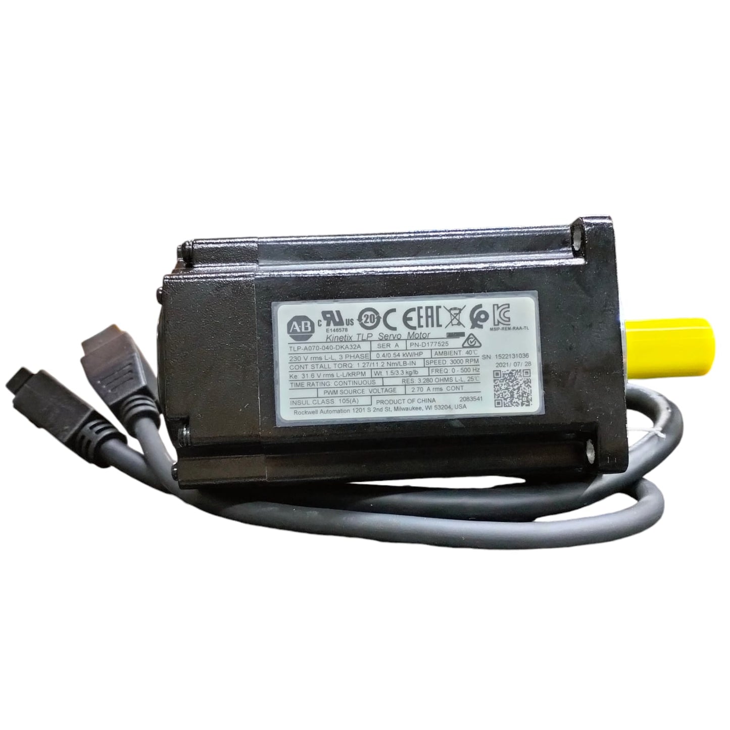 Allen Bradley Tlp-a070-040-dka32a Servomotor