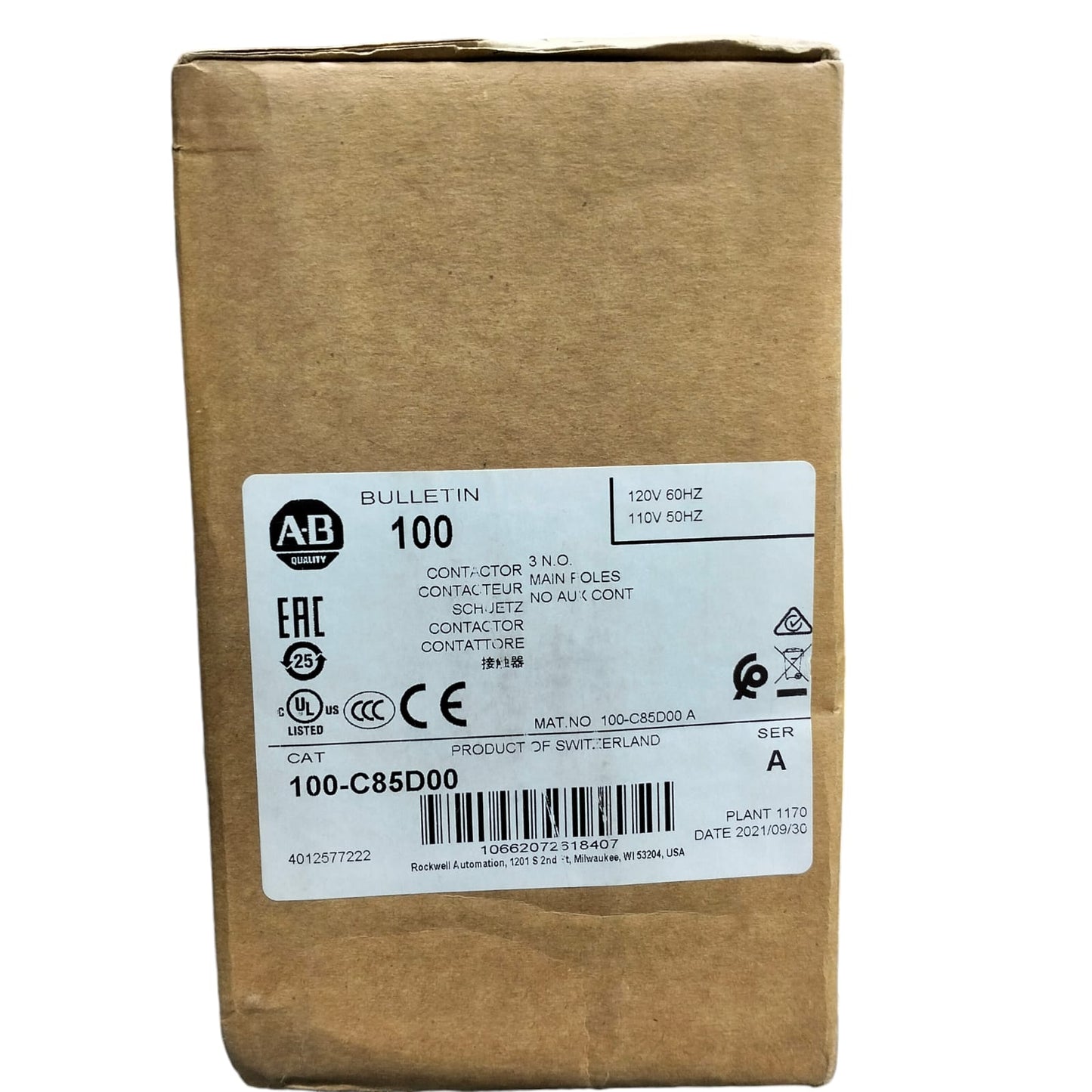 Allen Bradley 100-C85D00 AC Contactor