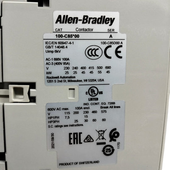Allen Bradley 100-C85D00 AC Contactor