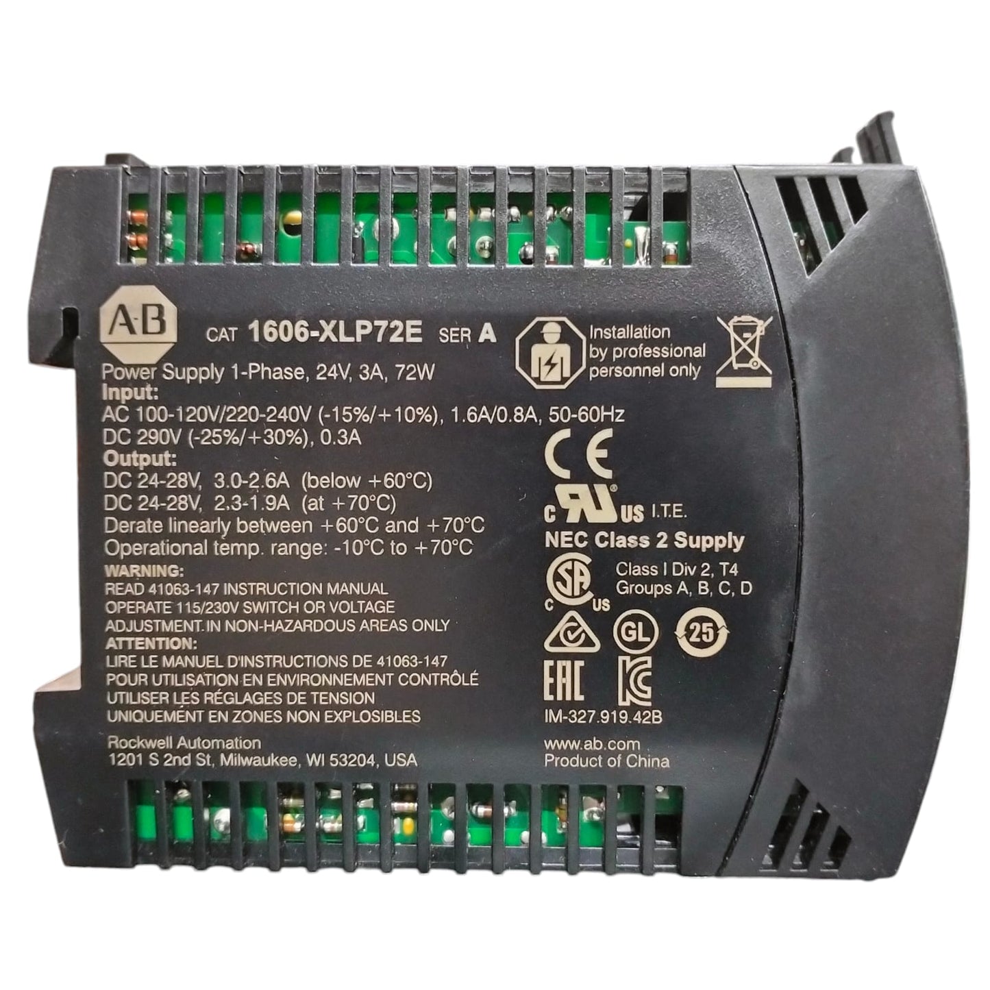 Allen Bradley 1606-XLP72E Fuente de alimentación