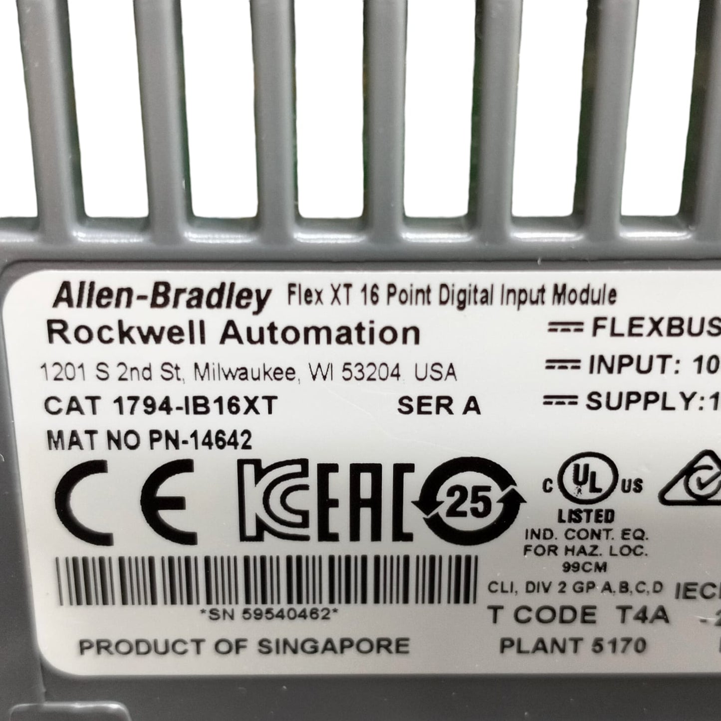 Allen Bradley 1794-ib16xt Módulo de entrada