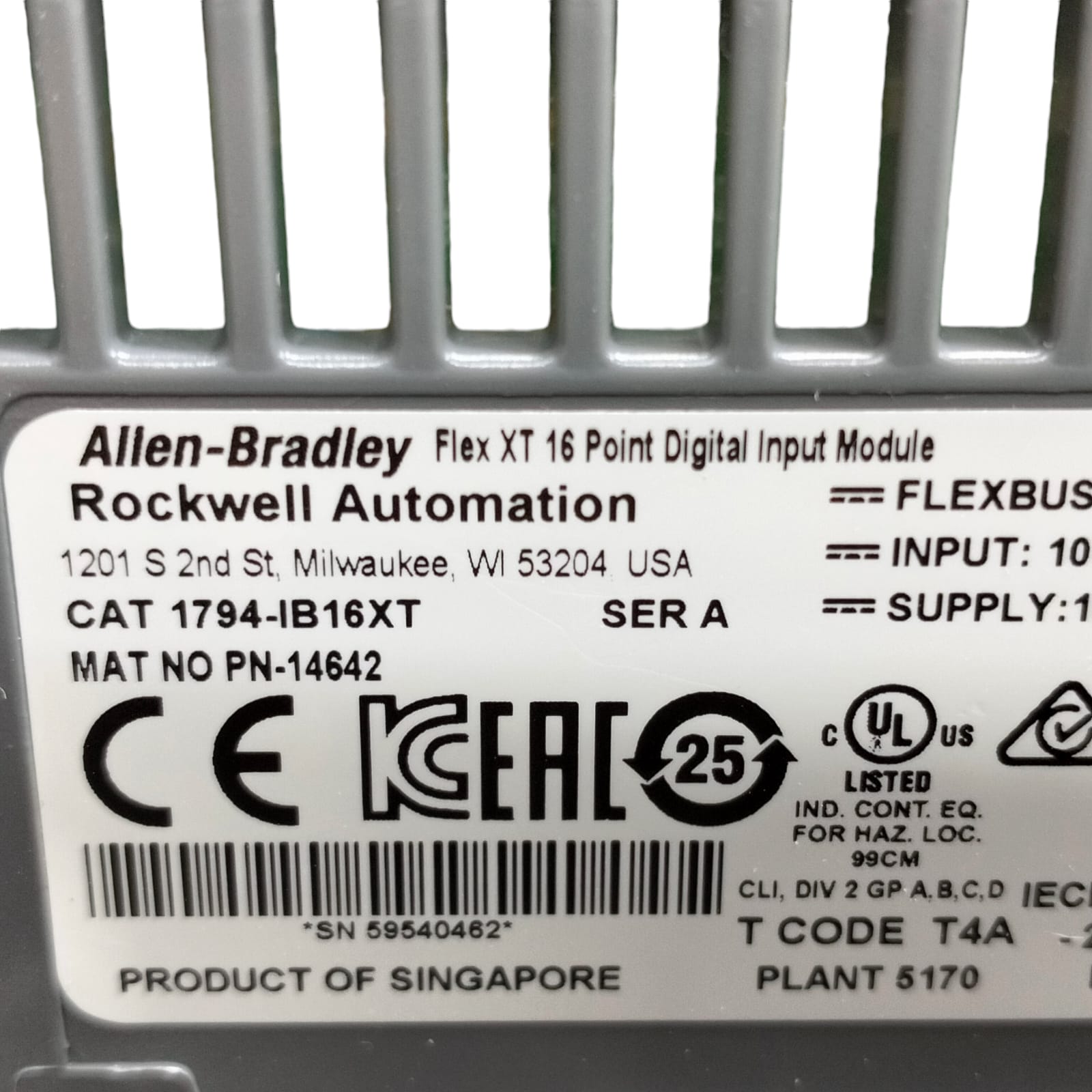 Allen Bradley 1794-ib16xt Módulo de entrada