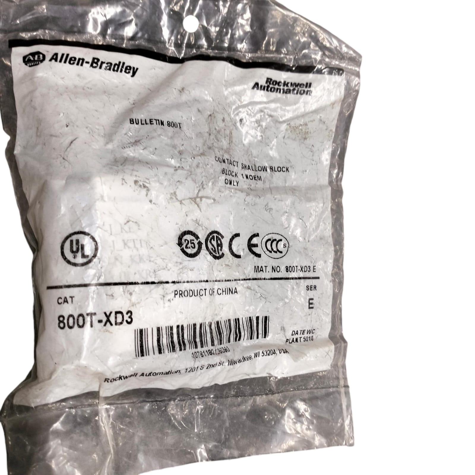Allen-bradley 800t-xd3 Bloque de contacto