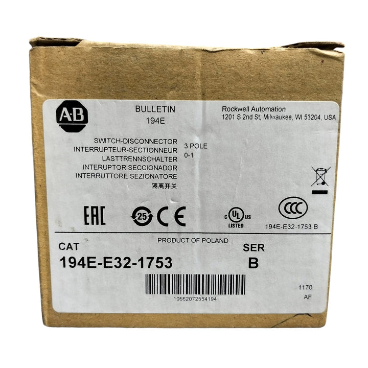 Allen Bradley 194e-e32-1753 Interruptor