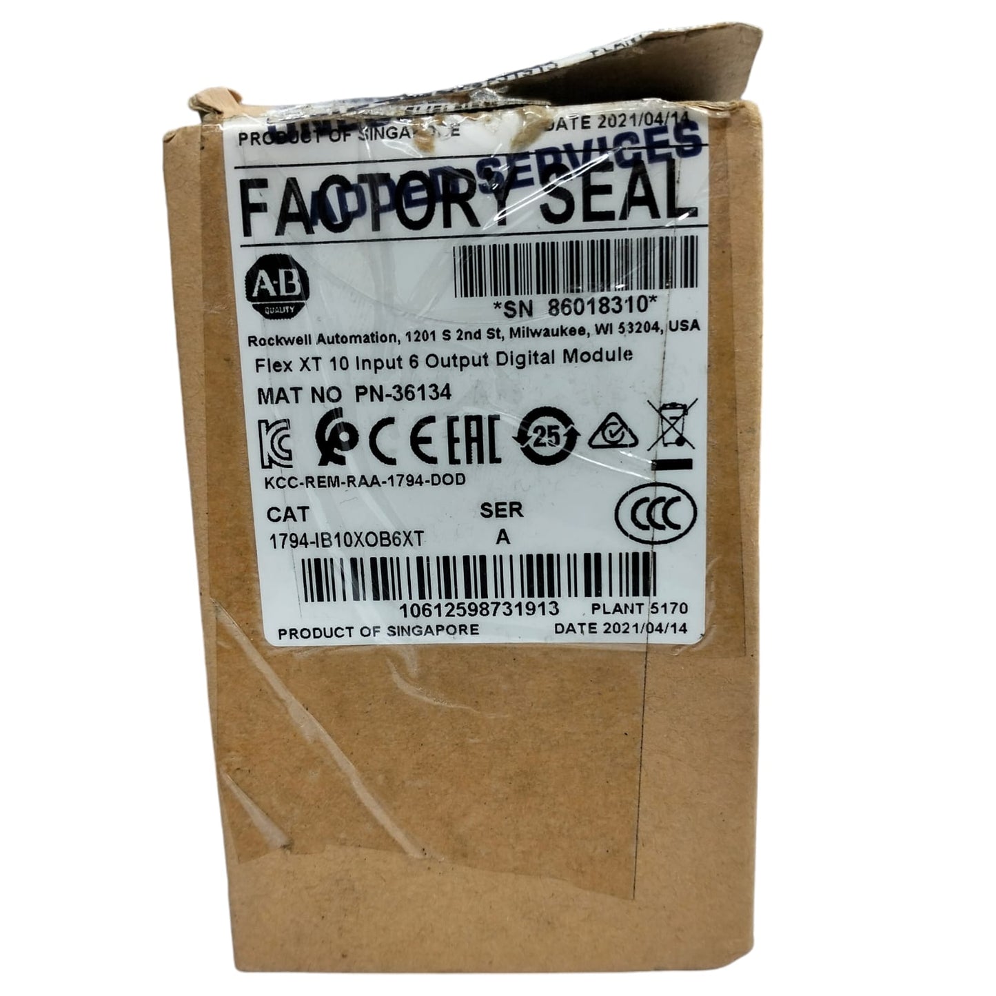 Allen Bradley 1794-ib10xob6xt Módulo de entrada y salida