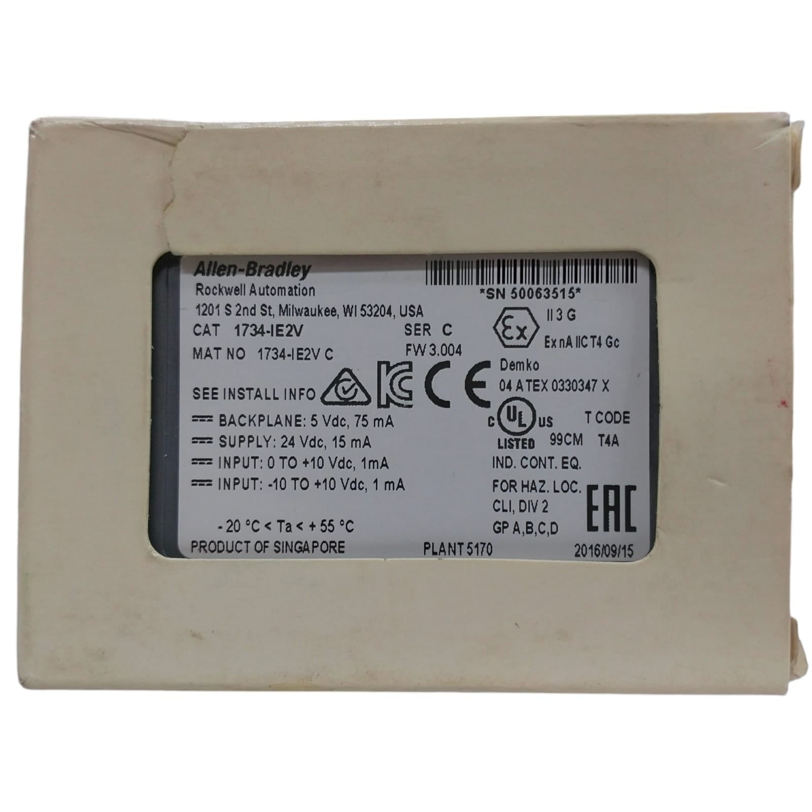 Allen Bradley 1734-ie2v Módulo de entrada