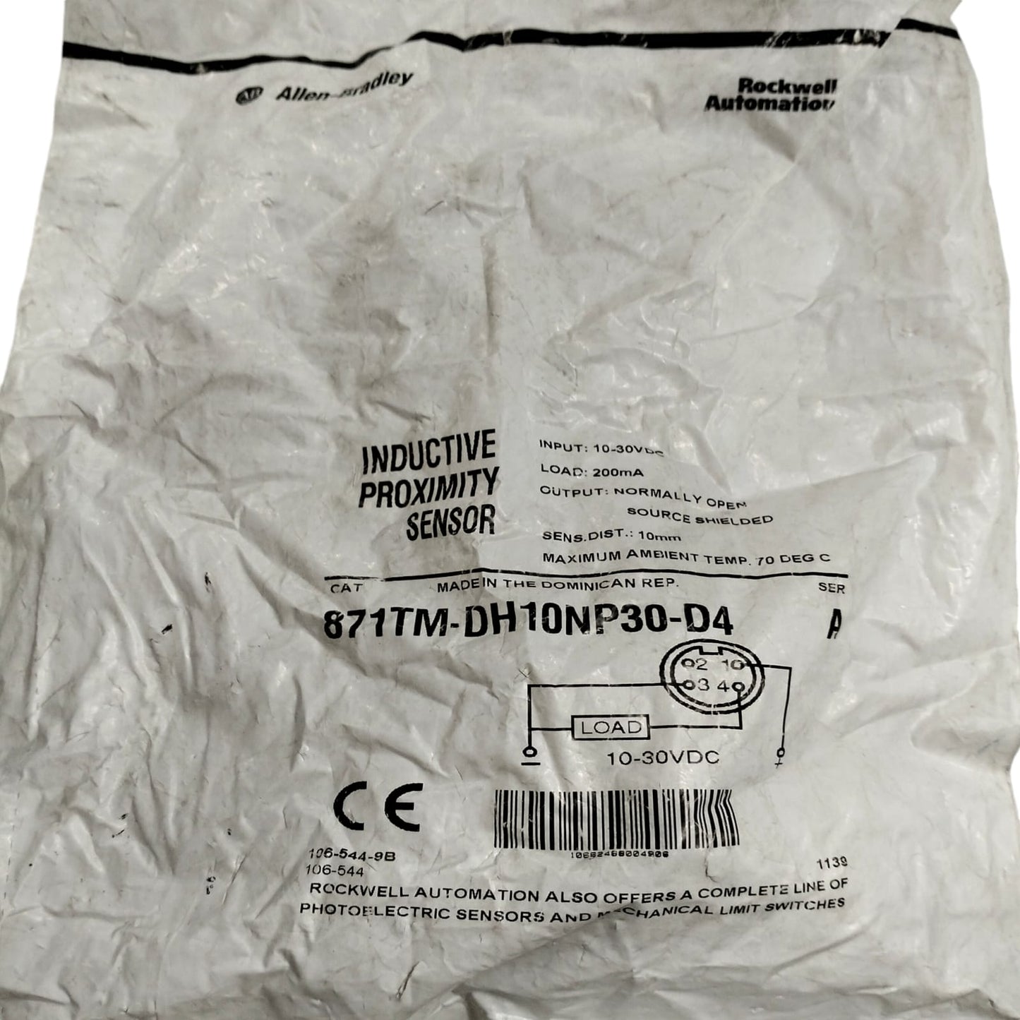 ALLEN BRADLEY 871TM-DH10NP30-D4 Sensor de proximidad