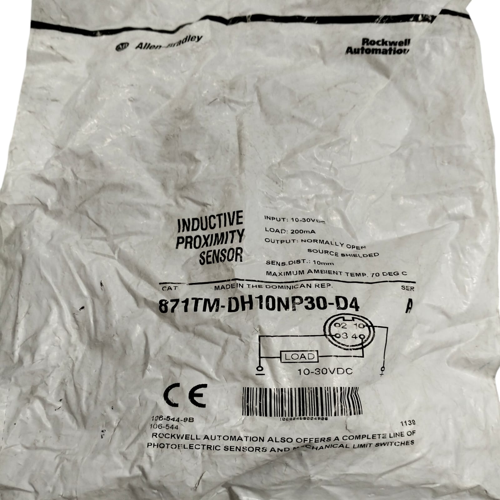 ALLEN BRADLEY 871TM-DH10NP30-D4 Sensor de proximidad