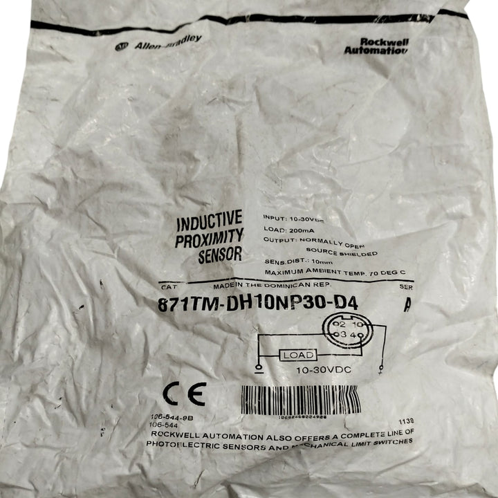 ALLEN BRADLEY 871TM-DH10NP30-D4 Sensor de proximidad