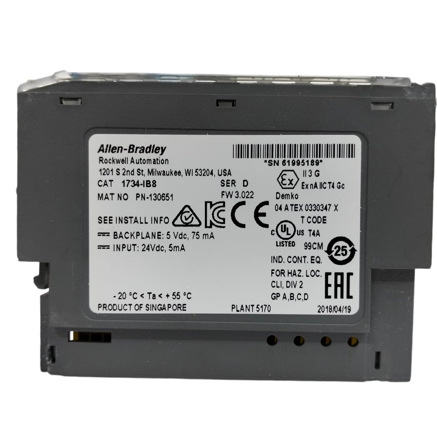 Allen Bradley 1734-ib8 Módulo de entrada