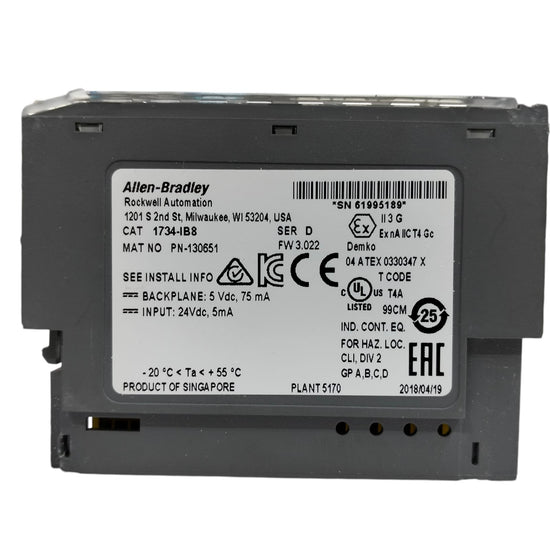 Allen Bradley 1734-ib8 Módulo de entrada
