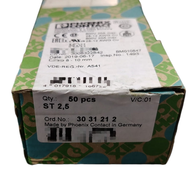 PHOENIX CONTACT ST 2,5 Clemas Caja con 50 piezas