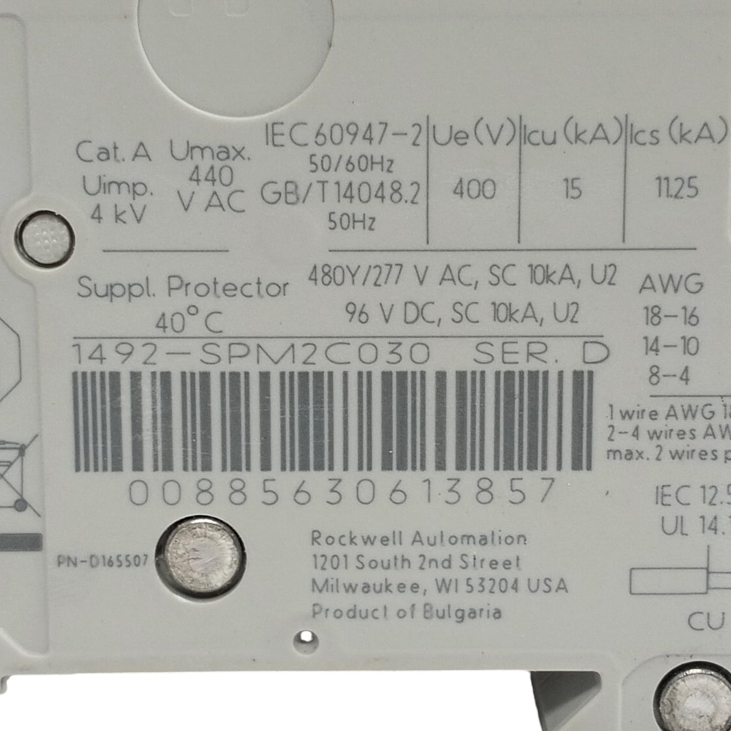 Allen Bradley 1492-spm2c030 Interruptor