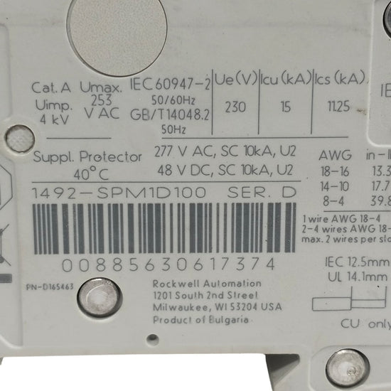 Allen Bradley 1492-spm2d100 Interruptor