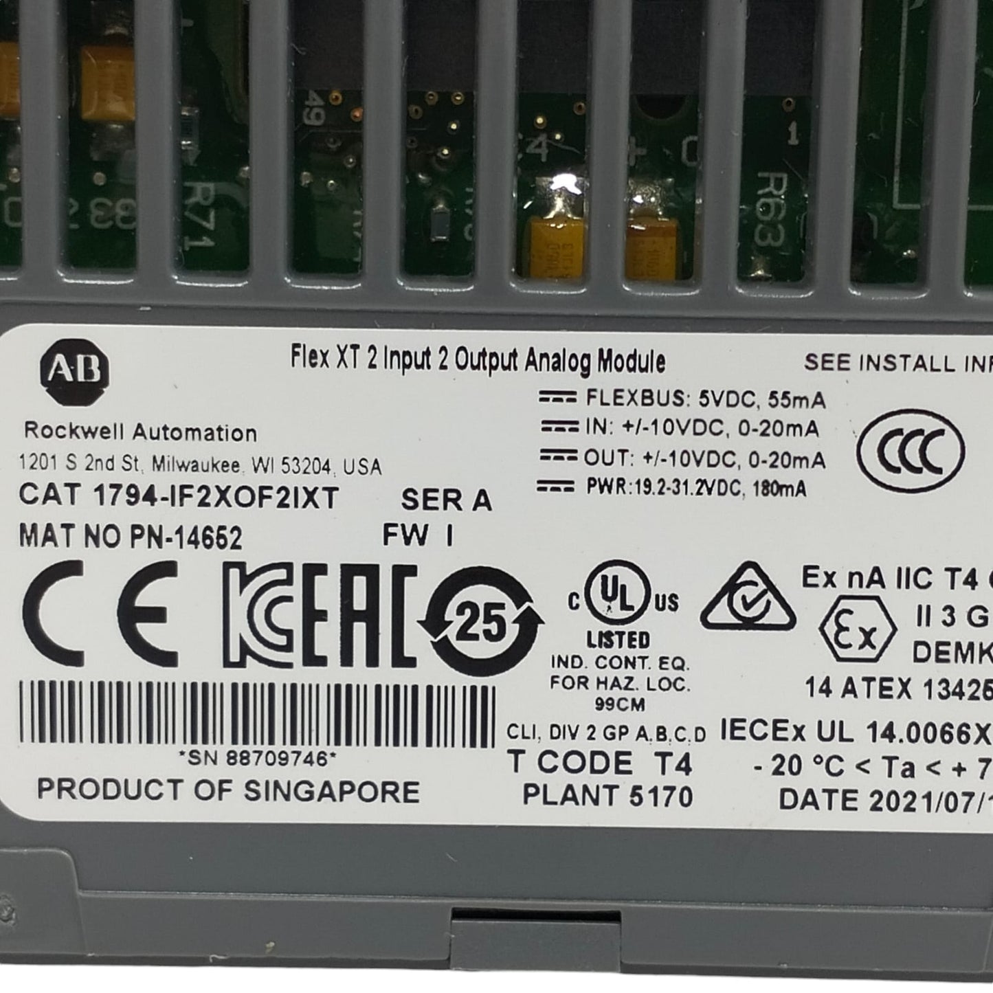 Allen Bradley 1794-if2xof2ixt Módulo de entrada y salida