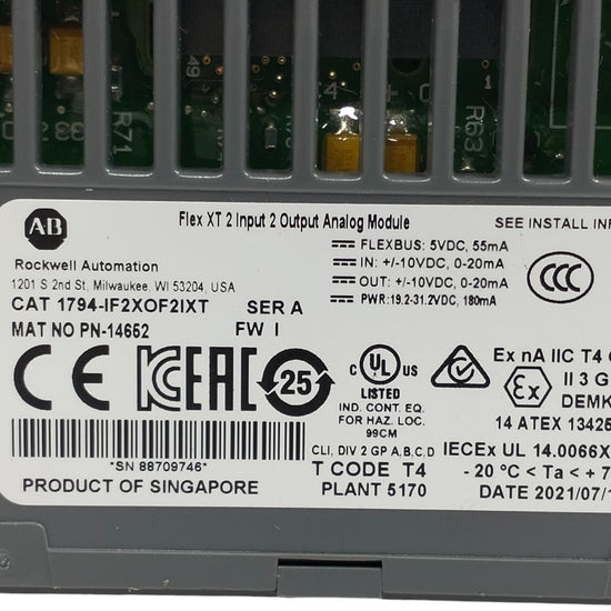Allen Bradley 1794-if2xof2ixt Módulo de entrada y salida