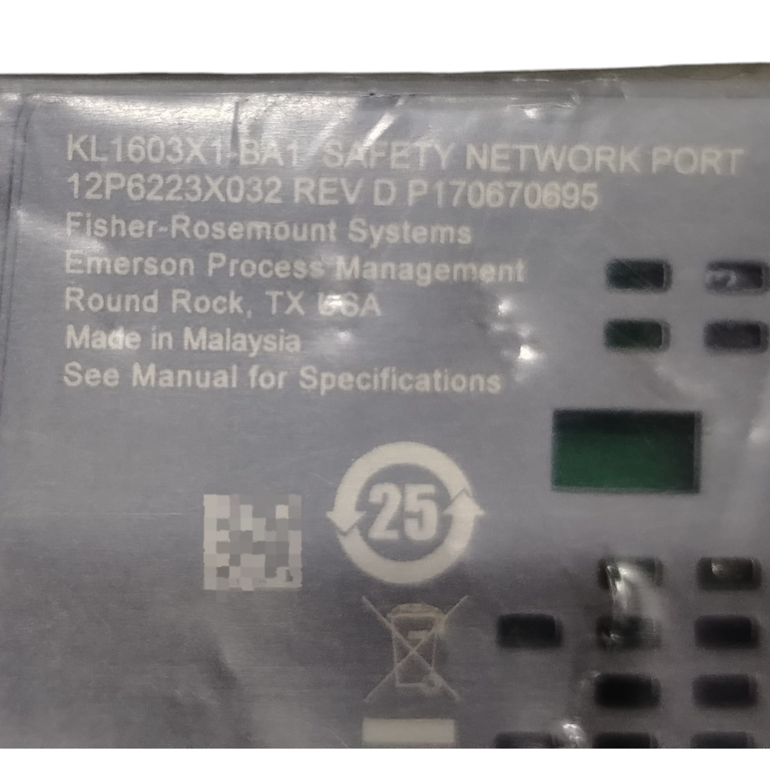 EMERSON  KL1603X1-BA1 Puerto de red de seguridad