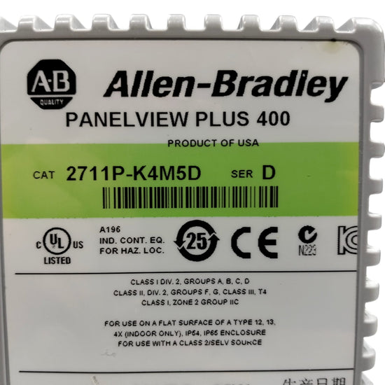 Allen Bradley 2711p-k4m5d PanelView Plus 400 Pantalla