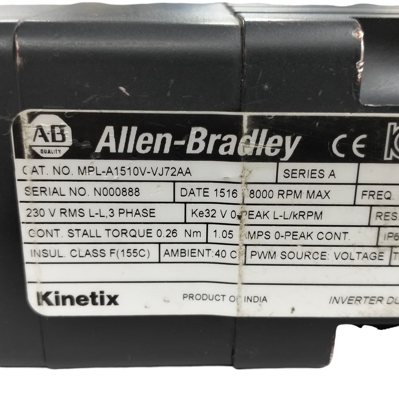 Allen Bradley Mpl-a1510v-vj72aa Servomotor