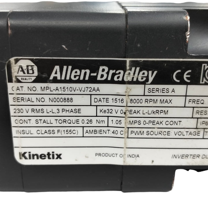 Allen Bradley Mpl-a1510v-vj72aa Servomotor