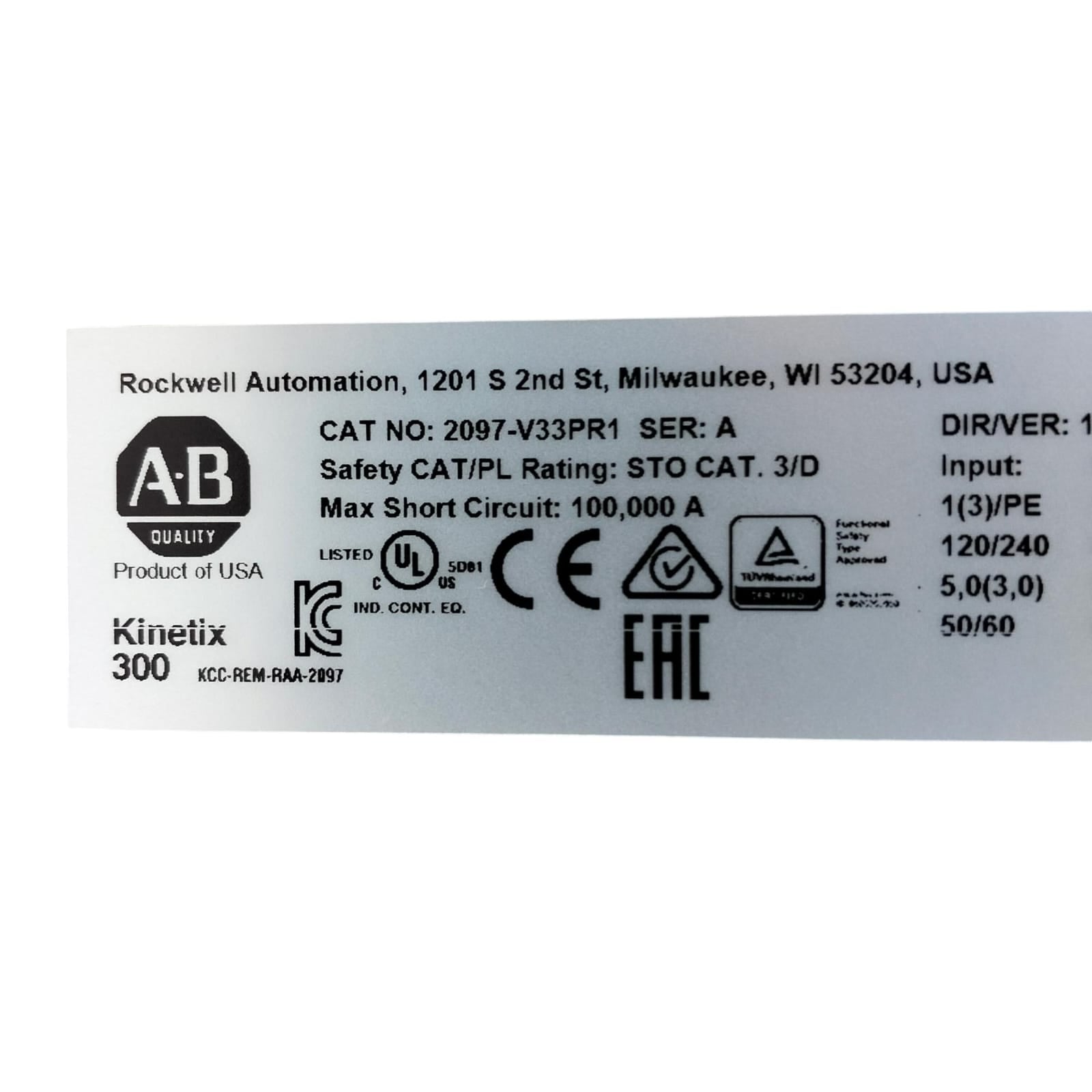Allen Bradley 2097-v33pr1  Kninetix 300 Servodrive