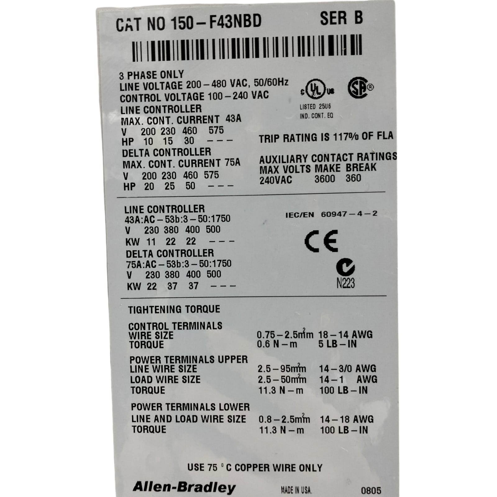 Allen Bradley 150 F43nbd Servodrive