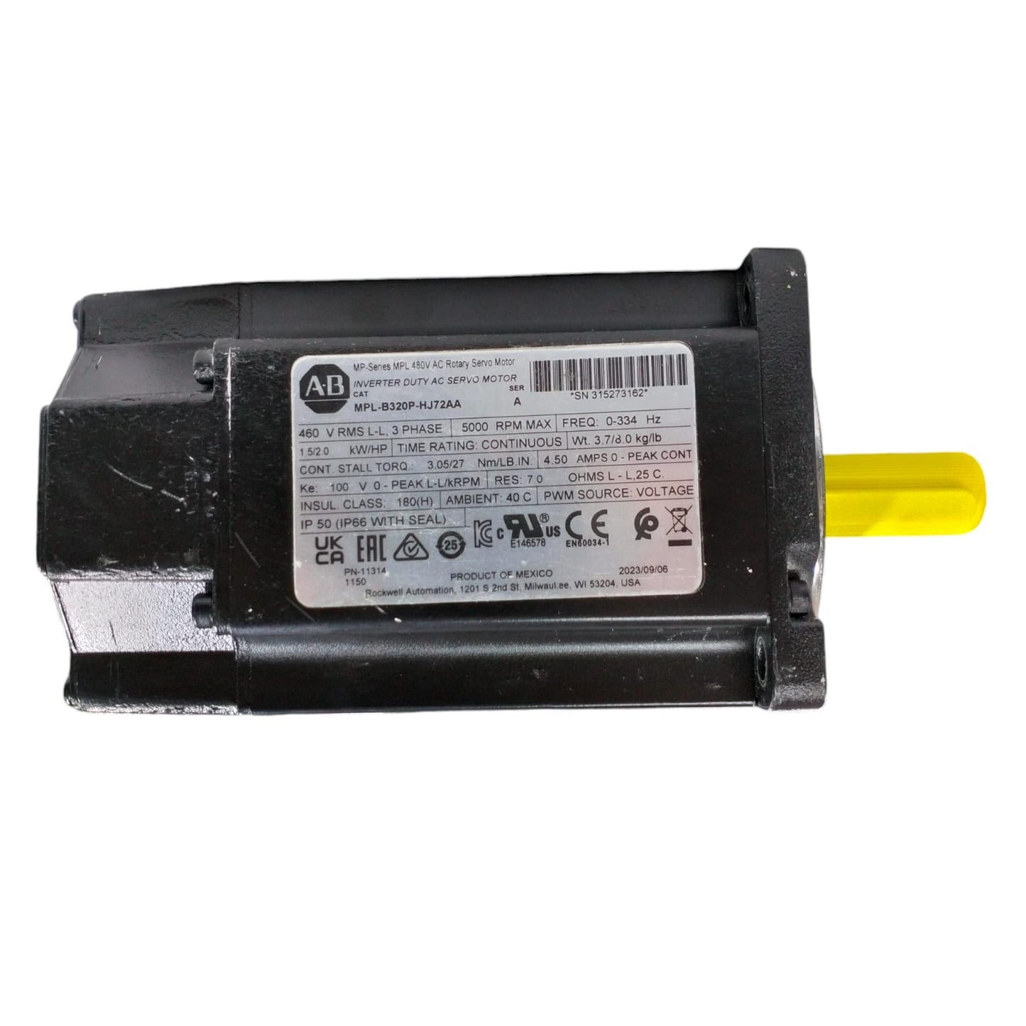 Allen Bradley Mpl-b320p-hj72aa Servomotor