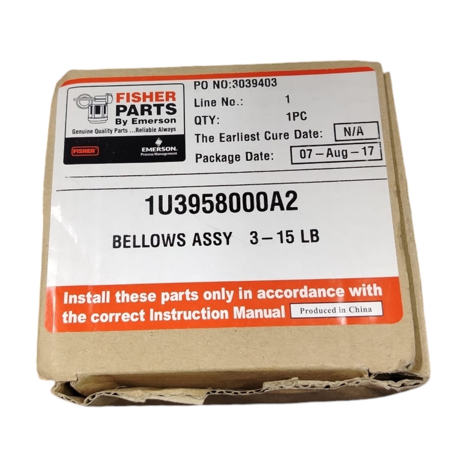 EMERSON  1U3958000A2 Montaje de fuelle
